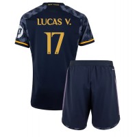 Real Madrid Lucas Vazquez #17 Auswärts Trikotsatz Kinder 2023-24 Kurzarm (+ Kurze Hosen)